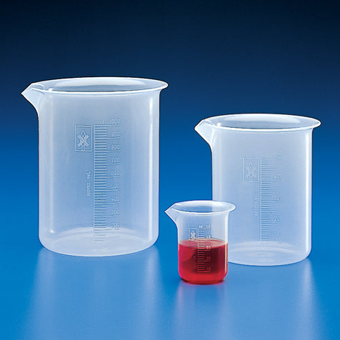 Polypropylene Beakers, Molded Graduations, PP — 25 mL to 5000 mL, Pack & Case Options | Globe Scientific