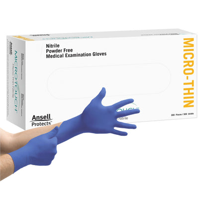 Micro-Touch® Micro-Thin Nitrile Exam Gloves, Blue