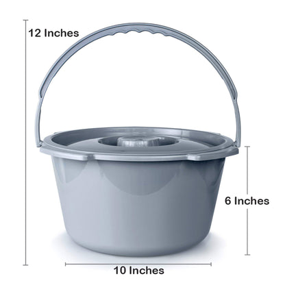 McKesson Commode Bucket With Metal Handle And Cover, Gray