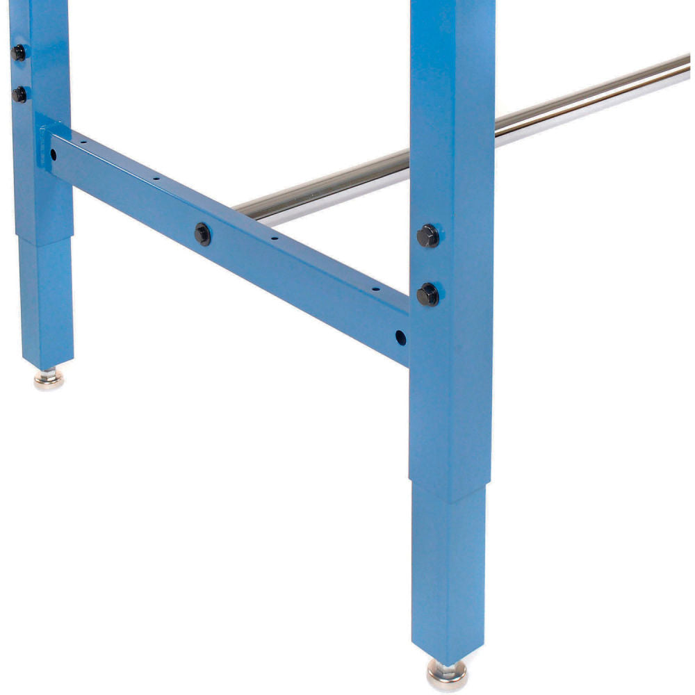 Global Industrial Packing Workbench W/Power Apron, Butcher Block Safety Edge, 72"W x 30"D