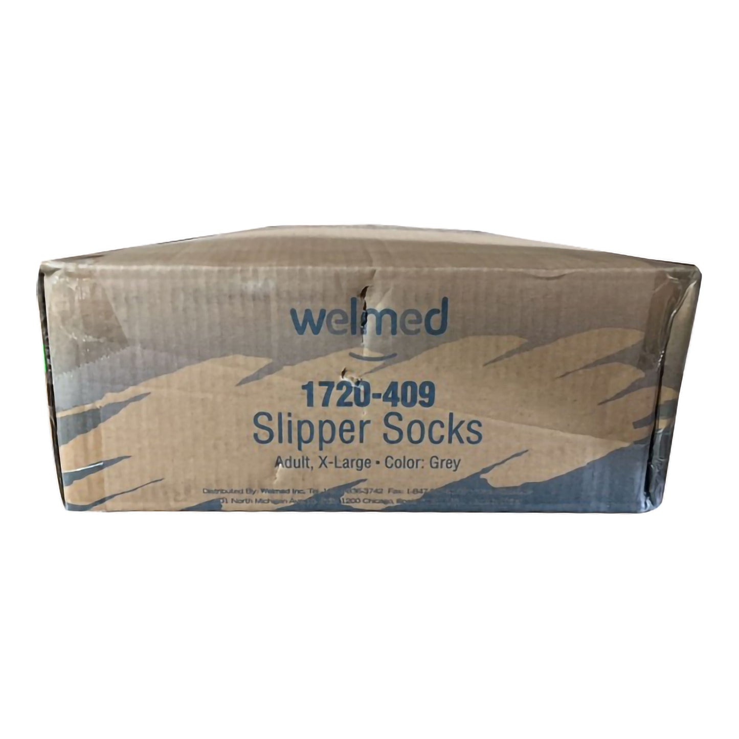 Welmed Slipper Socks, Extra Large, Gray, Single Tread