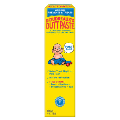 Boudreaux's Original Butt Paste Diaper Rash Treatment, 16% Zinc Oxide, Tube