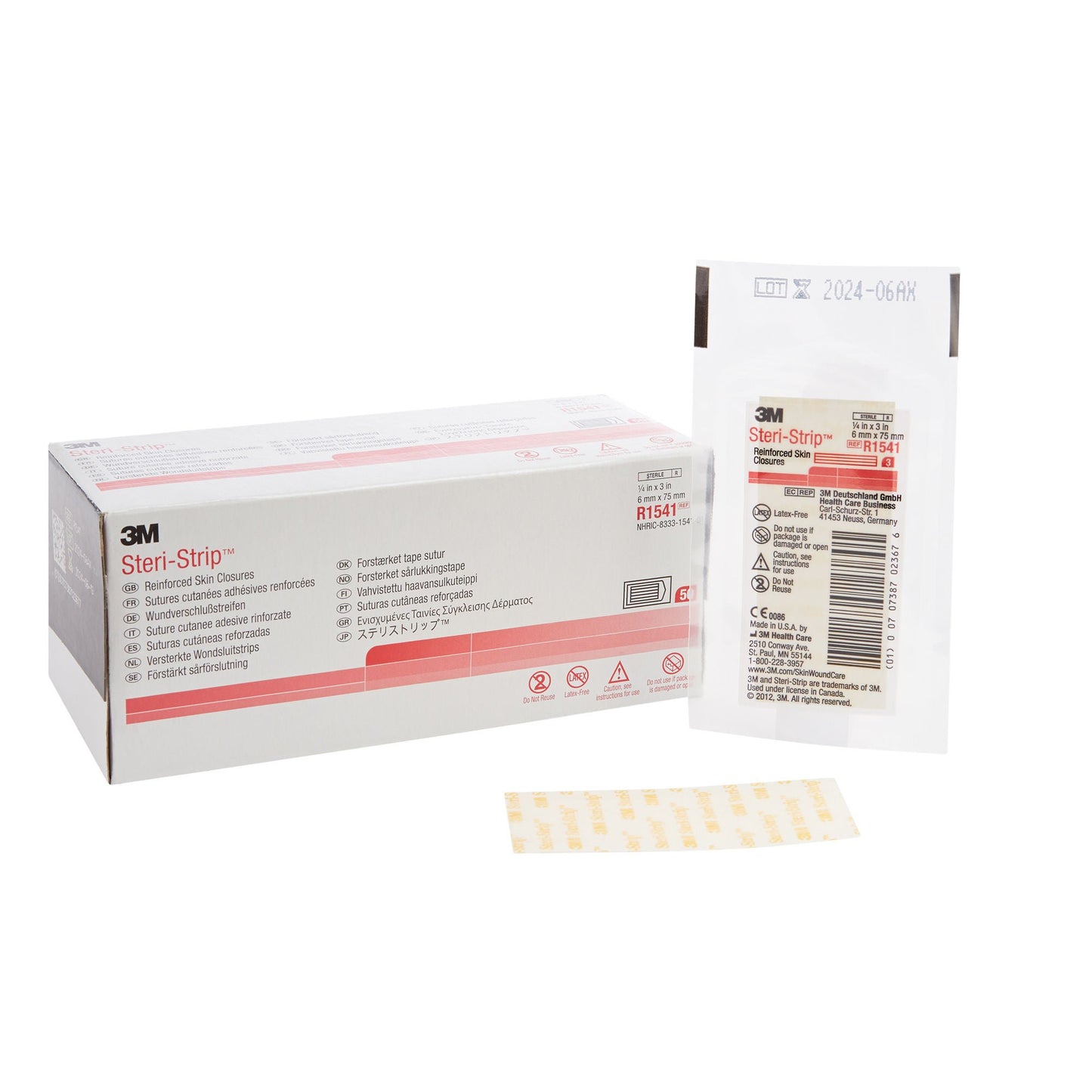 3M Steri-Strip Skin Closure Strips, Reinforced Strip, White
