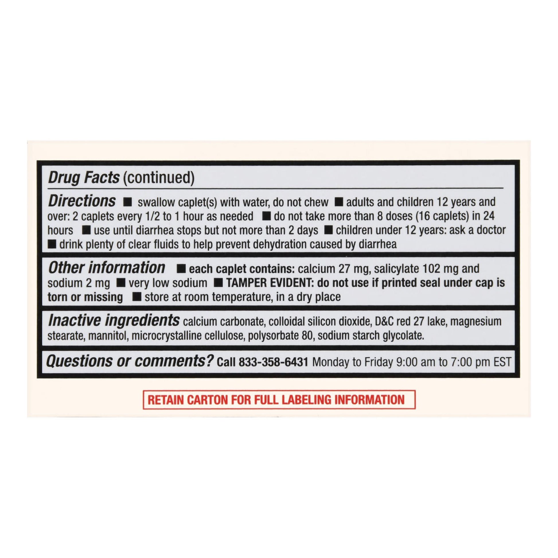 Foster & Thrive™ Stomach Relief 262 mg Bismuth Subsalicylate Caplets