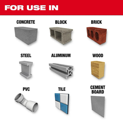 Milwaukee 7 PC SHOCKWAVE Impact Duty Carbide Multi-Material Drill Bit Concrete Screw Install Set 48-20-8877