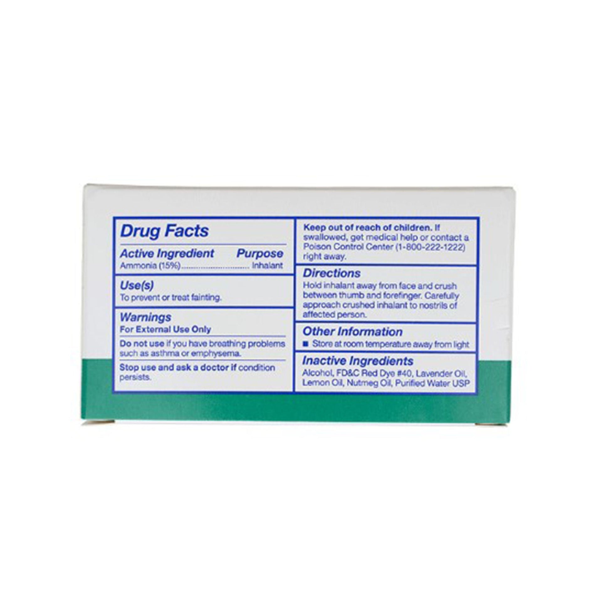 Dyna Safety Ammonia Inhalants, a Respiratory Stimulant for Inhalation, Ampules