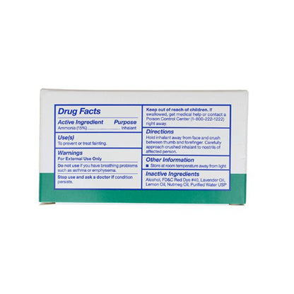 Dyna Safety Ammonia Inhalants, a Respiratory Stimulant for Inhalation, Ampules