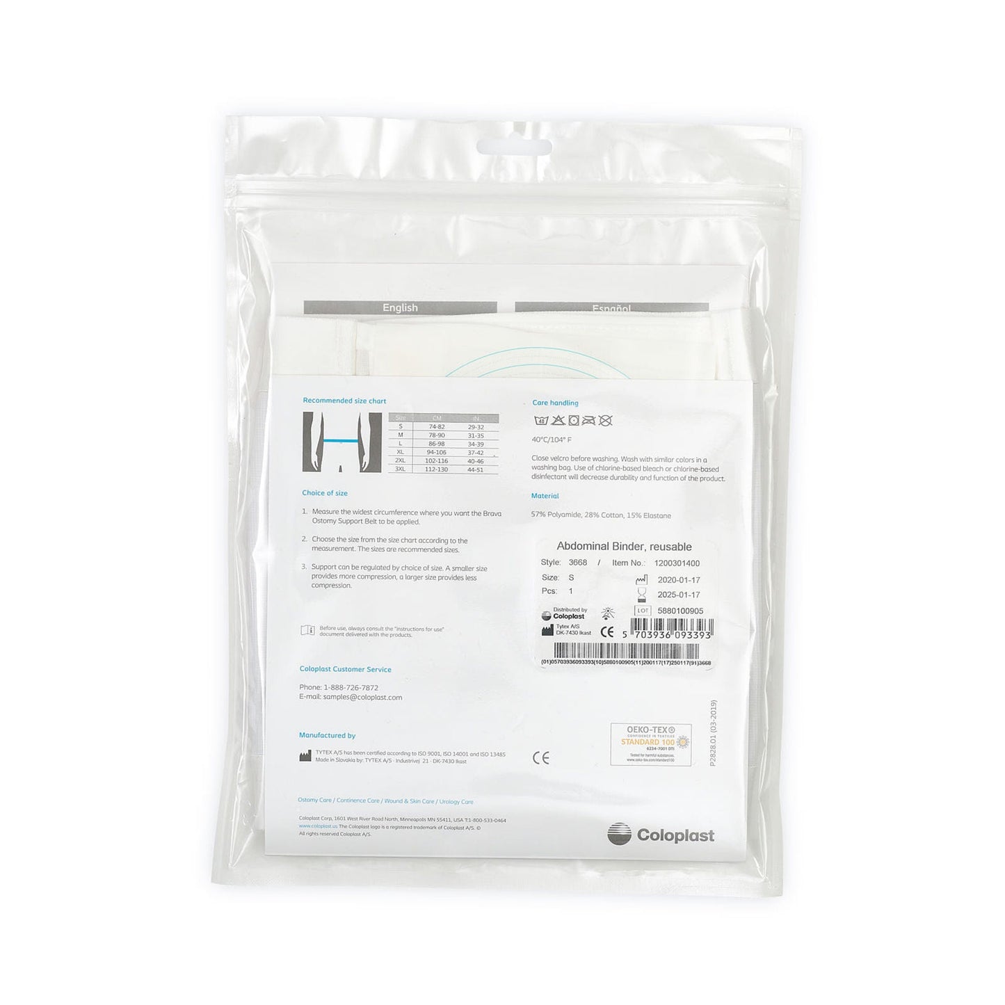 Brava® Support Belt for Ostomy Appliance, fits waists