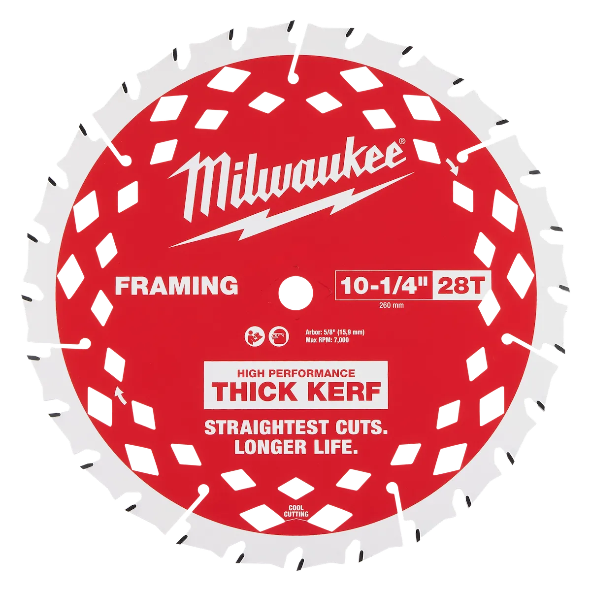 Milwaukee 10-1/4” 28T Thick Kerf Framing Circular Saw Blade 48-40-1048
