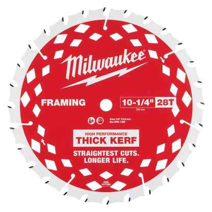 Milwaukee 10-1/4” 28T Thick Kerf Framing Circular Saw Blade 48-40-1048