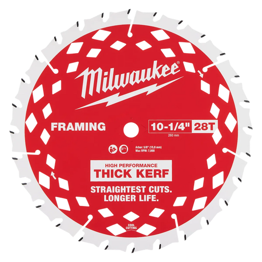 Milwaukee 10-1/4” 28T Thick Kerf Framing Circular Saw Blade 48-40-1048