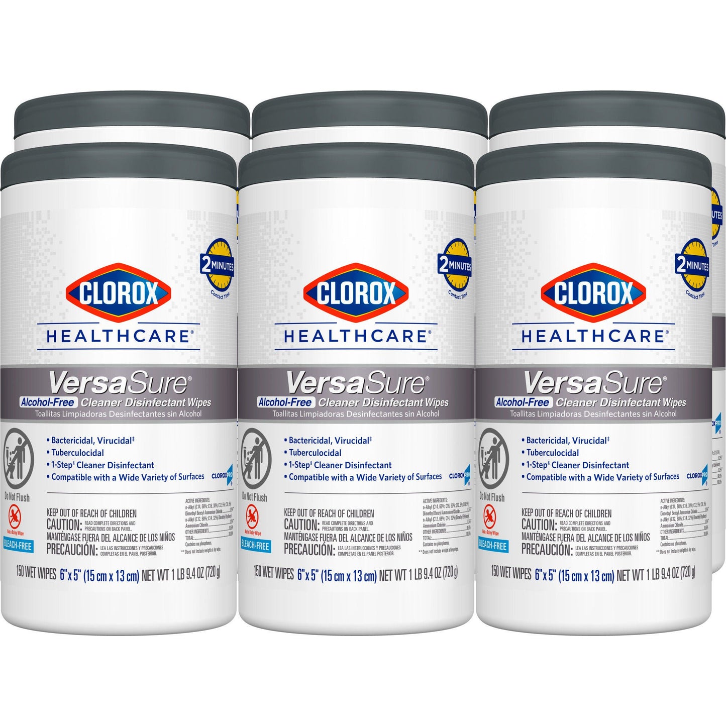 Clorox Healthcare® VersaSure® Cleaner Disinfectant Wipes, Canister