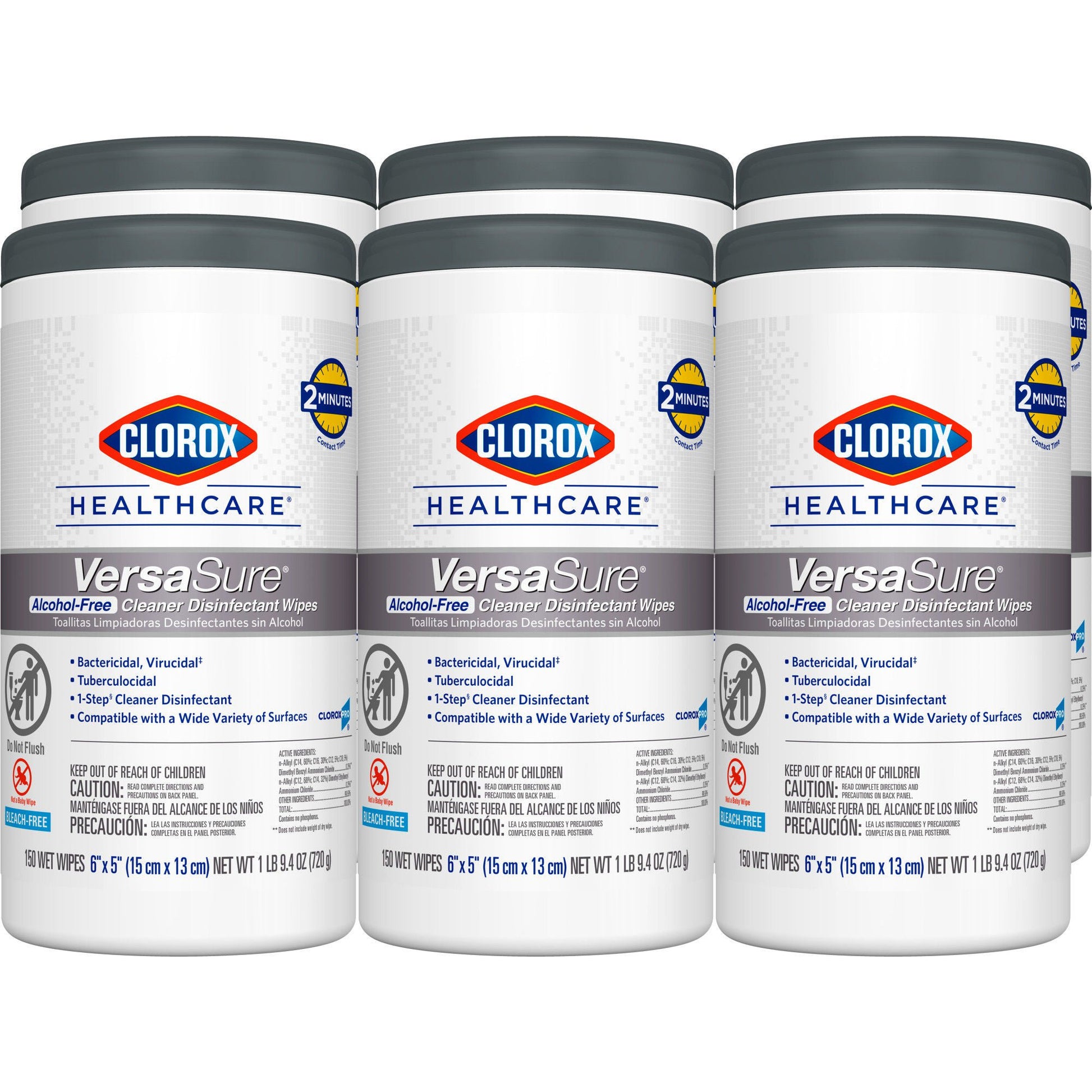Clorox Healthcare® VersaSure® Cleaner Disinfectant Wipes, Canister