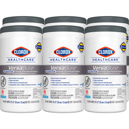 Clorox Healthcare® VersaSure® Cleaner Disinfectant Wipes, Canister