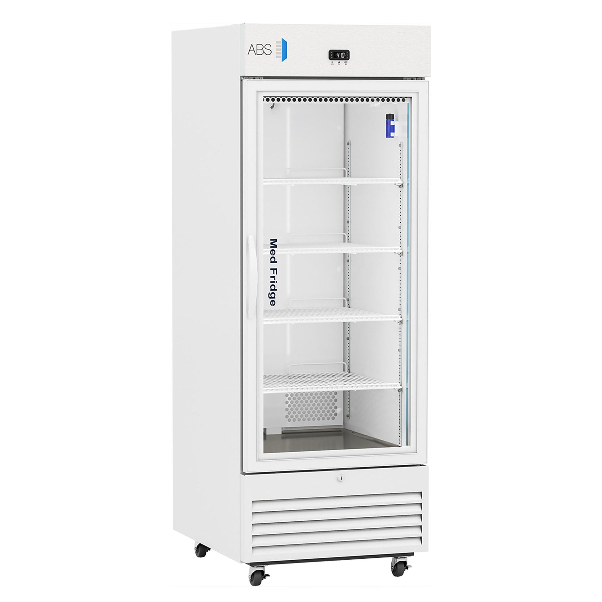 ABS Upright Refrigerator Pharmaceutical 26 cu.ft. 1 Glass Swing Door Cycle Defrost