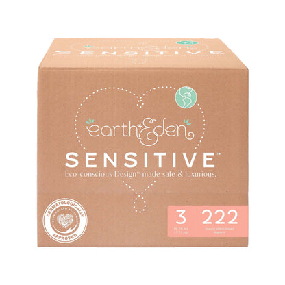 Earth & Eden Sensitive Baby Diapers, for Babies Weighing 16 – 28 lbs.