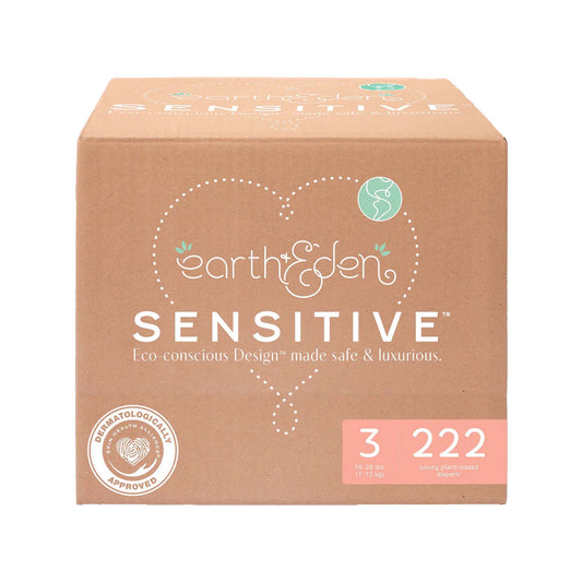 Earth & Eden Sensitive Baby Diapers, for Babies Weighing 16 – 28 lbs.
