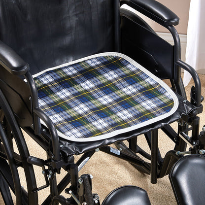 CareFor™ Deluxe Green Plaid Reusable Chair Pad