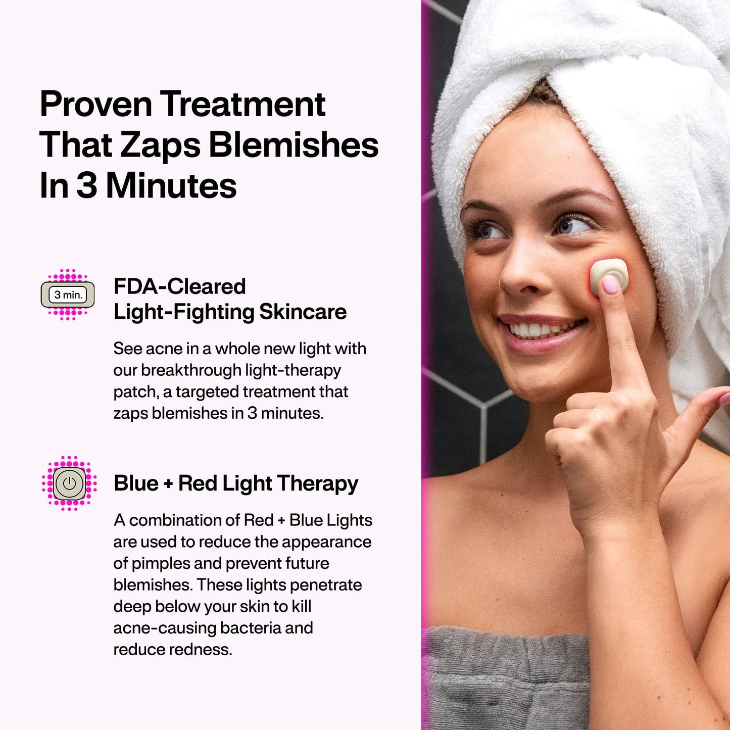 LAB Acne Light Therapy Patch Acne Treatments with Lightpod and Four Hydrogrips
