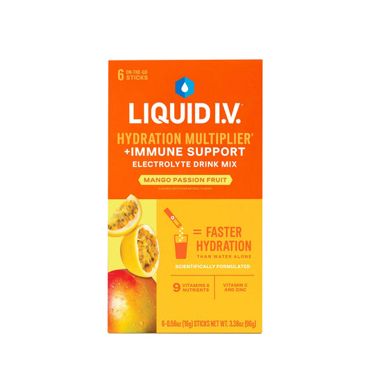 Liquid I.V. Hydration Multiplier + Immune Support Mango Passion Fruit electrolyte drink mix stick pack, 0.56 oz