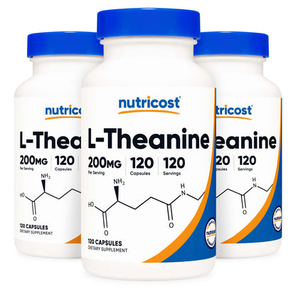 nutricost® L-Theanine 200mg, 120 Capsules, nonGMO, Gluten Free