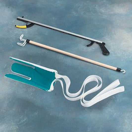 SammonsPreston Assistive Device Kit 4 ADL Hip / Knee Equipment Kit Reacher - 26 Inch Length / Dressing Stick - 26 Inch Length