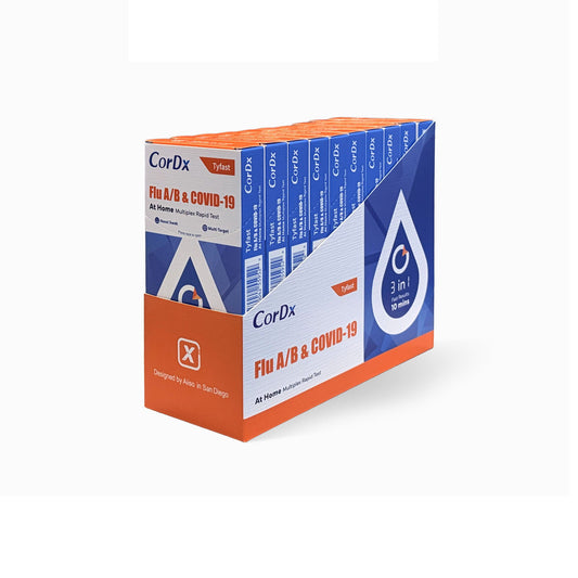 Tyfast Respiratory Test Kit Flu A/B & COVID-19 At Home Multiplex Rapid Test 1 Test per Kit