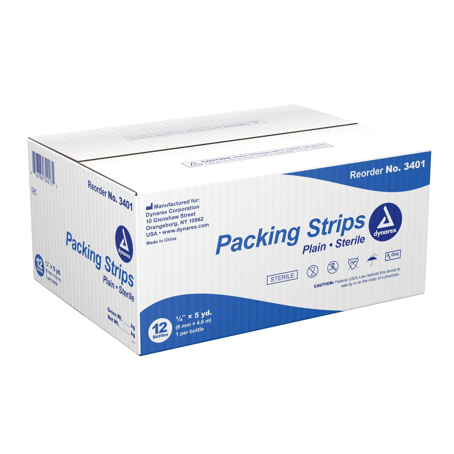 dynarex® Nonimpregnated Wound Packing Strip, ¼ Inch x