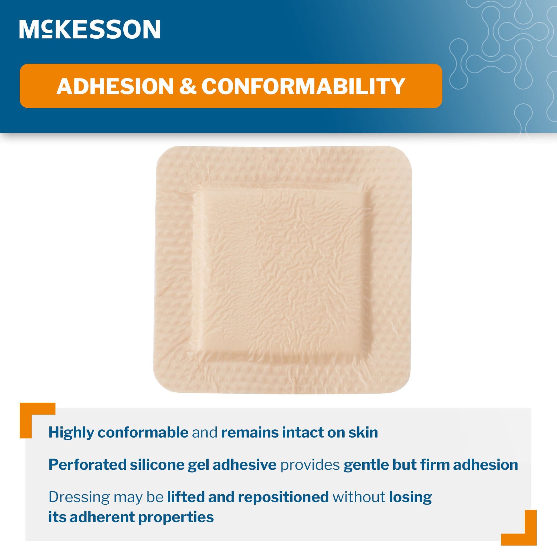 McKesson Five-Layer Hydrocellular Foam Dressing w/ 2 x 2 Inch Border