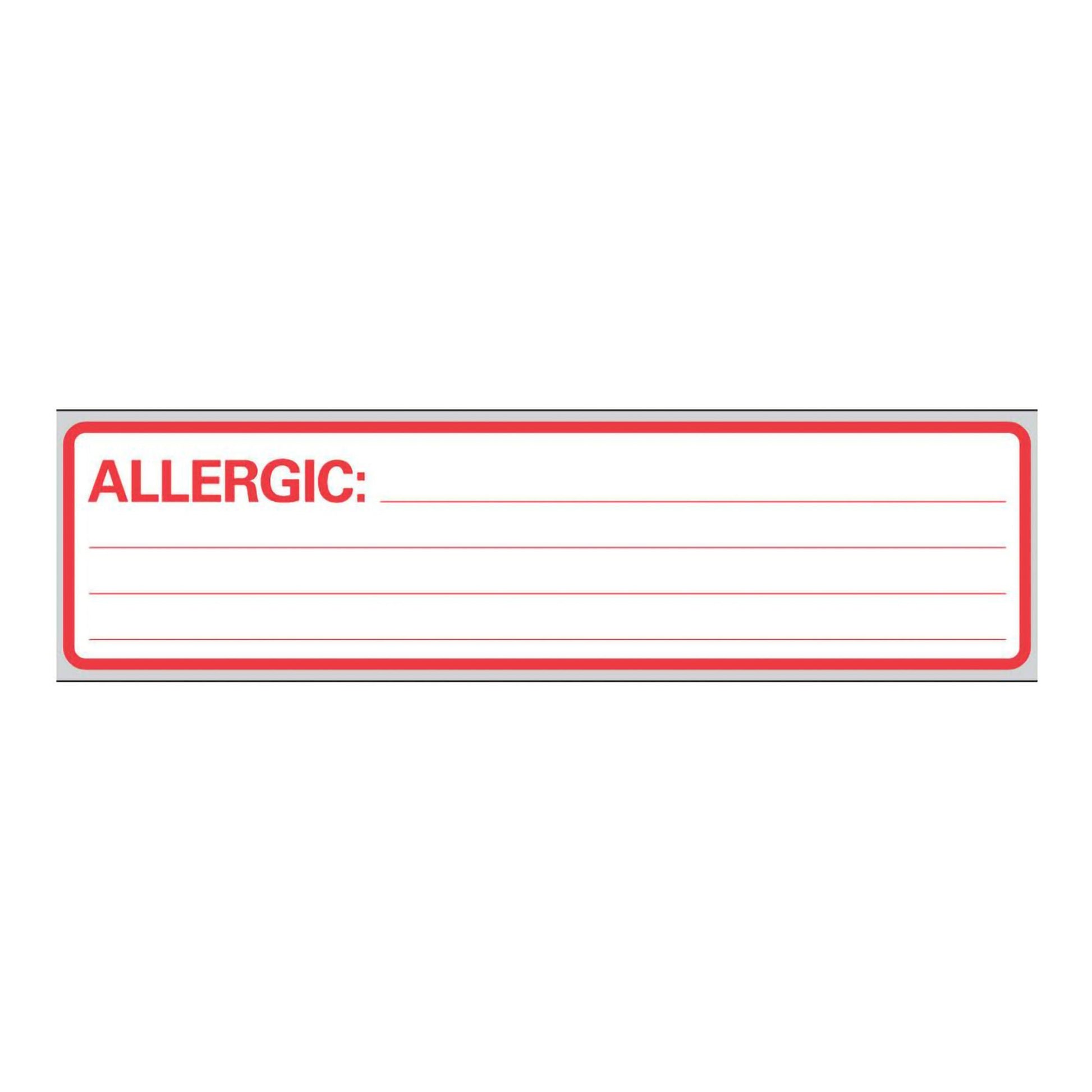 Timemed Pre-Printed Allergy Alert Label Removable Tape