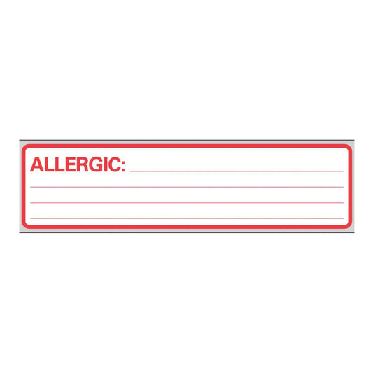 Timemed Pre-Printed Allergy Alert Label Removable Tape