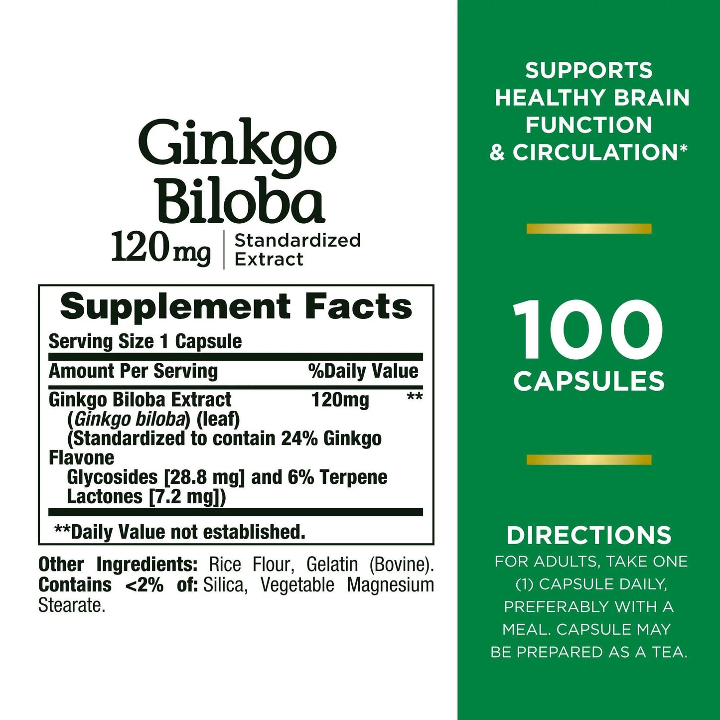 Nature's Bounty® Ginkgo Biloba 120 mg Capsules