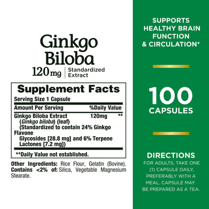 Nature's Bounty® Ginkgo Biloba 120 mg Capsules