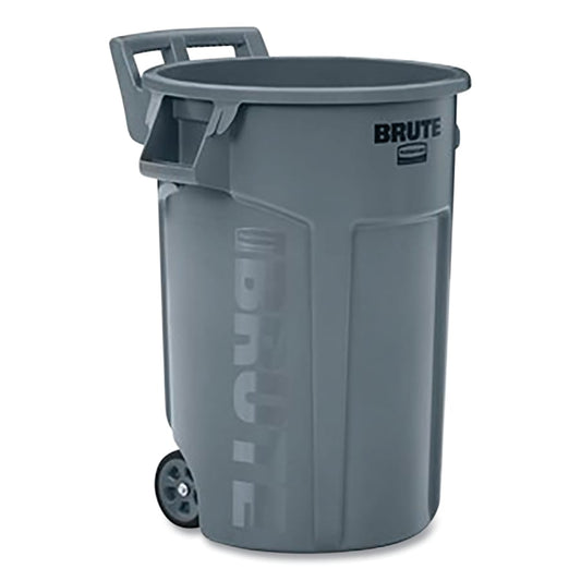 Rubbermaid Commercial BRUTE® Vented Wheeled Container, 44 gal, Resin, Gray (2131929)