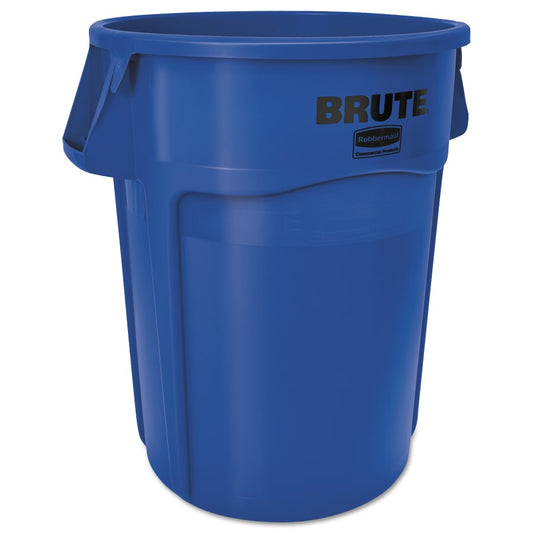 Rubbermaid Commercial BRUTE® Round Container without Lid, 20 gal, Heavy-Duty Plastic, Blue (FG262000BLUE)