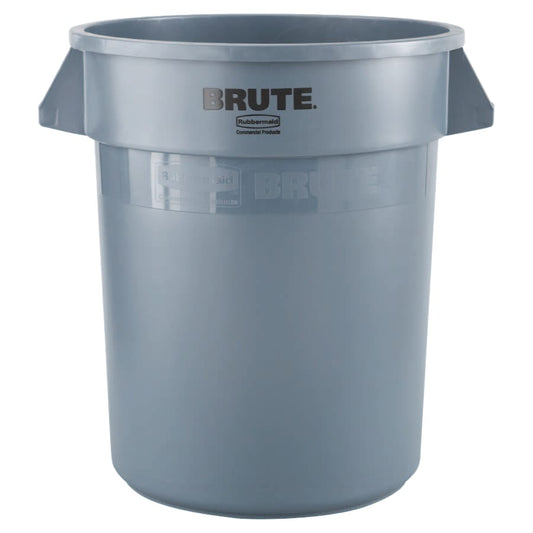 Rubbermaid Commercial BRUTE® Round Container without Lid, 20 gal, Heavy-Duty Plastic, Gray (FG262000GRAY)