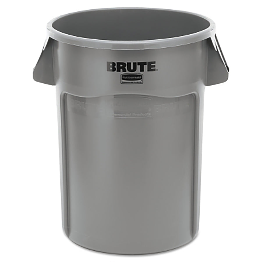 Rubbermaid Commercial BRUTE® Round Container without Lid, 44 gal, Heavy-Duty Plastic, Utility Waste, Gray (FG264360GRAY)