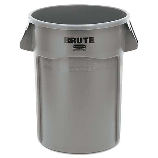 Rubbermaid Commercial BRUTE® Round Container without Lid, 44 gal, Heavy-Duty Plastic, Utility Waste, Gray (FG264360GRAY)
