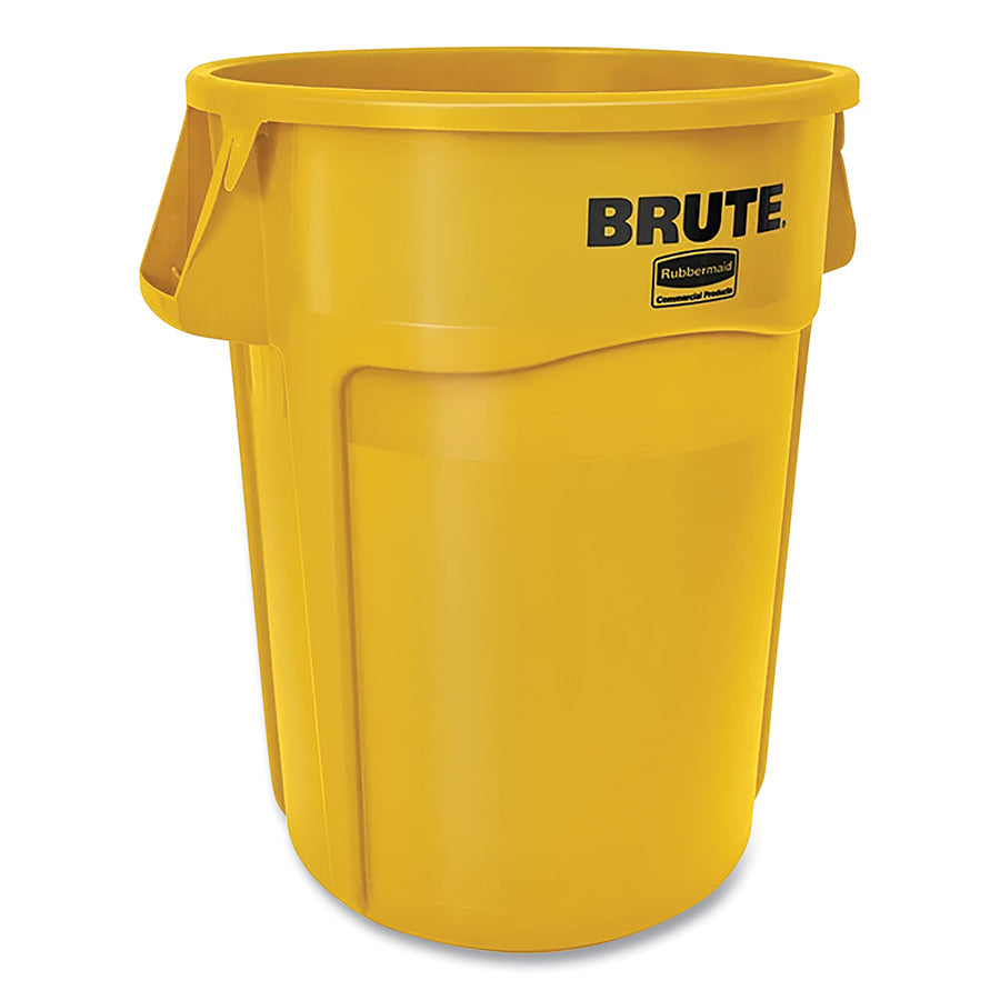 Rubbermaid Commercial BRUTE® Round Container without Lid, 44 gal, Heavy-Duty Plastic, Utility Waste, Yellow (FG264360YEL