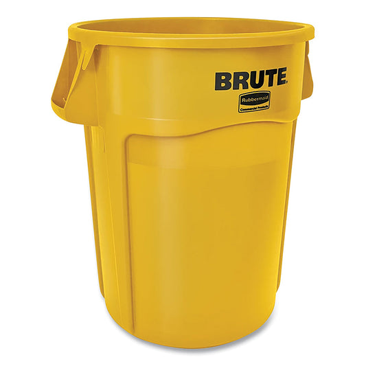 Rubbermaid Commercial BRUTE® Round Container without Lid, 44 gal, Heavy-Duty Plastic, Utility Waste, Yellow (FG264360YEL