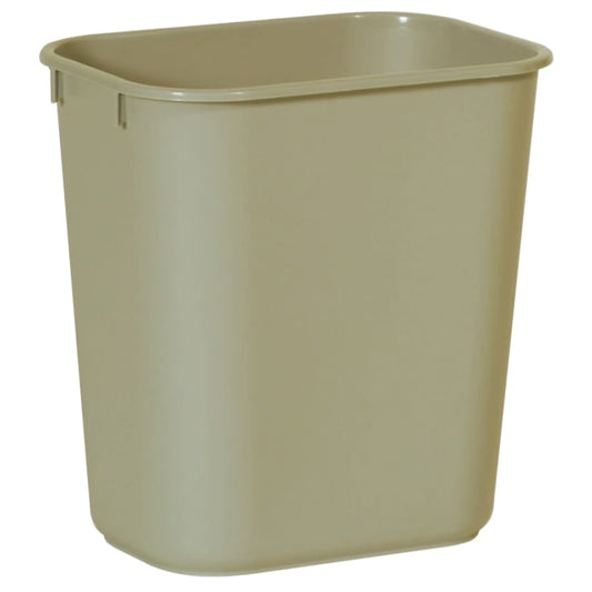 Rubbermaid Commercial Deskside Wastebaskets, 13 5/8 qt, Plastic, Beige (FG295500BEIG)