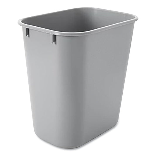 Rubbermaid Commercial Deskside Wastebaskets, 3 gal, Plastic, Gray (FG295500GRAY)