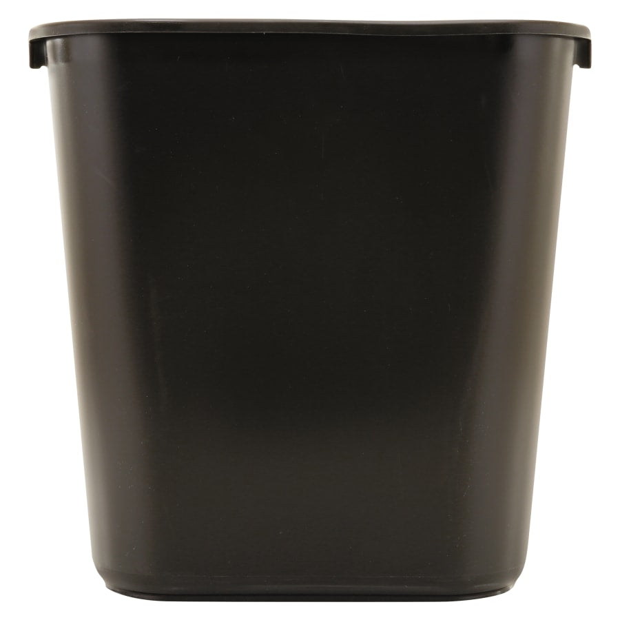 Rubbermaid Commercial Deskside Plastic Wastebasket, Rectangular, 7 gal, Black (FG295600BLA)