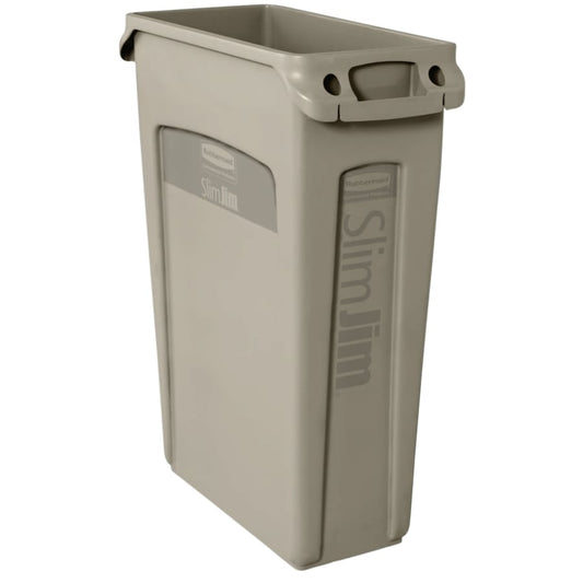 Rubbermaid Commercial Slim Jim with Venting Channels, 23 gal, Resin, Beige (FG354060BEIG)