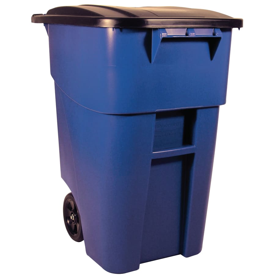 Rubbermaid Commercial Brute Roll Out Containers, 50 gal, Blue (FG9W2700BLUE)