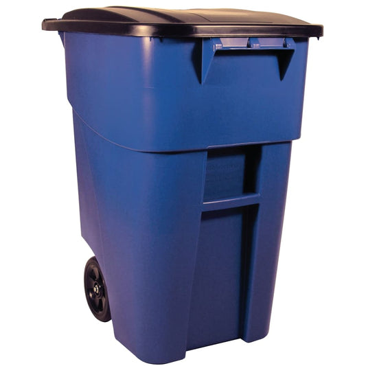 Rubbermaid Commercial Brute Roll Out Containers, 50 gal, Blue (FG9W2700BLUE)