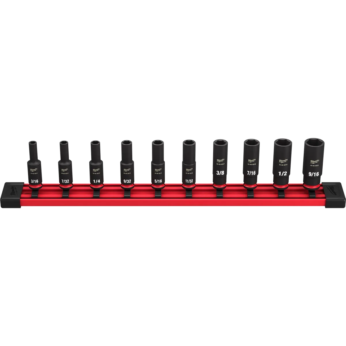 Milwaukee 10PC SHOCKWAVE Impact Duty SAE Deep 6 Point Socket Set 49-66-7001 | 1/4 in Drive, 10-Piece