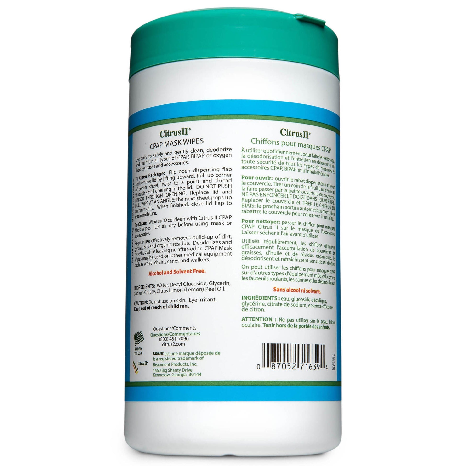 Citrus ll CPAP Mask Cleaner Wipe