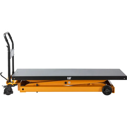 Cat® WB641686 Long Deck Scissor Lift Table — platform and load view