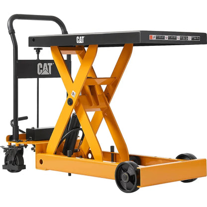 Cat® Mobile Heavy Duty Scissor Lift Table WB641688, 3000 lb, 39-7/10"×22-4/5" platform, 35" raised